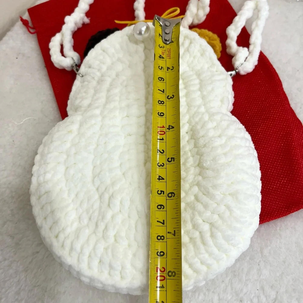Handmade crochet Cute Cat Bag Cellphone Purse, Crossbody mini Bag - Picture 11 of 13